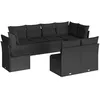 Image de Vidaxl Salon De Jardin 8 Pcs Avec Coussins Noir RÃ©sine TressÃ©e
