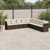 Image de Vidaxl Salon De Jardin Avec Coussins 9 Pcs Marron RÃ©sine TressÃ©e