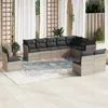 Image de Vidaxl Salon De Jardin Avec Coussins 10 Pcs Gris Clair RÃ©sine TressÃ©e