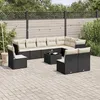 Image de Vidaxl Salon De Jardin 11 Pcs Avec Coussins Noir RÃ©sine TressÃ©e