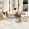 Image de vidaXL Salon de jardin 11 pcs avec coussins beige résine tressée3217818