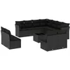 Image de Vidaxl Salon De Jardin 12 Pcs Avec Coussins Noir RÃ©sine TressÃ©e