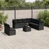 Image de Vidaxl Salon De Jardin 10 Pcs Avec Coussins Noir RÃ©sine TressÃ©e