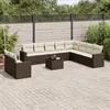 Image de Vidaxl Salon De Jardin Et Coussins 11 Pcs Marron RÃ©sine TressÃ©e