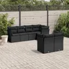 Image de vidaXL Salon de jardin 7 pcs avec coussins noir résine tressée
