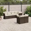 Image de Vidaxl Salon De Jardin Avec Coussins 7 Pcs Marron RÃ©sine TressÃ©e