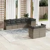 Image de vidaXL Salon de jardin 8 pcs avec coussins gris résine tressée