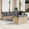 Image de vidaXL Salon de jardin avec coussins 9 pcs beige résine tressée3217919