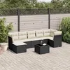 Image de vidaXL Salon de jardin 8 pcs avec coussins noir résine tressée