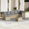 Image de vidaXL Salon de jardin avec coussins 8 pcs beige résine tressée