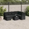 Image de Vidaxl Salon De Jardin 8 Pcs Avec Coussins Noir RÃ©sine TressÃ©e