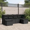 Image de Vidaxl Salon De Jardin 6 Pcs Avec Coussins Noir RÃ©sine TressÃ©e
