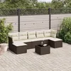 Image de Vidaxl Salon De Jardin 8 Pcs Avec Coussins Marron RÃ©sine TressÃ©e