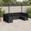 Image de Vidaxl Salon De Jardin 9 Pcs Avec Coussins Noir RÃ©sine TressÃ©e