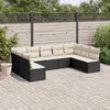 Image de vidaXL Salon de jardin 9 pcs avec coussins noir résine tressée3218066
