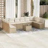 Image de vidaXL Salon de jardin 11 pcs avec coussins beige résine tressée