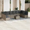 Image de Vidaxl Salon De Jardin 11 Pcs Avec Coussins Gris RÃ©sine TressÃ©e