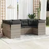Image de vidaXL Salon de jardin 6 pcs avec coussins gris clair résine tressée
