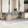 Image de Vidaxl Salon De Jardin Avec Coussins 7 Pcs Beige RÃ©sine TressÃ©e