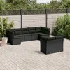 Image de Vidaxl Salon De Jardin 9 Pcs Avec Coussins Noir RÃ©sine TressÃ©e