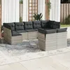 Image de Vidaxl Salon De Jardin 9 Pcs Avec Coussins Gris Clair RÃ©sine TressÃ©e