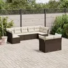 Image de Vidaxl Salon De Jardin Avec Coussins 9 Pcs Marron RÃ©sine TressÃ©e