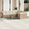 Image de Vidaxl Salon De Jardin Avec Coussins 10 Pcs Beige RÃ©sine TressÃ©e