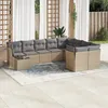 Image de Vidaxl Salon De Jardin Avec Coussins 10 Pcs Beige RÃ©sine TressÃ©e