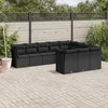 Image de Vidaxl Salon De Jardin 10 Pcs Avec Coussins Noir RÃ©sine TressÃ©e