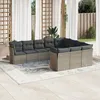 Image de Vidaxl Salon De Jardin Avec Coussins 10 Pcs Gris RÃ©sine TressÃ©e