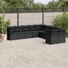 Image de Vidaxl Salon De Jardin 10 Pcs Avec Coussins Noir RÃ©sine TressÃ©e