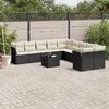 Image de Vidaxl Salon De Jardin 11 Pcs Avec Coussins Noir RÃ©sine TressÃ©e