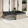 Image de Vidaxl Salon De Jardin 11 Pcs Avec Coussins Gris Clair RÃ©sine TressÃ©e