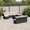 Image de vidaXL Salon de jardin 11 pcs avec coussins noir résine tressée3218296