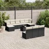 Image de Vidaxl Salon De Jardin 11 Pcs Avec Coussins Noir RÃ©sine TressÃ©e