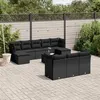 Image de vidaXL Salon de jardin 11 pcs avec coussins noir résine tressée