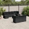 Image de vidaXL Vidaxl Salon De Jardin 11 Pcs Avec Coussins Noir Résine Tressée