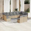 Image de Vidaxl Salon De Jardin Avec Coussins 12 Pcs Beige RÃ©sine TressÃ©e