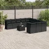 Image de Vidaxl Salon De Jardin 12 Pcs Avec Coussins Noir RÃ©sine TressÃ©e