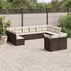 Image de vidaXL Salon de jardin avec coussins 12 pcs marron résine tressée