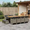 Image de vidaXL Salon de jardin avec coussins 13 pcs beige résine tressée
