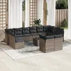 Image de Vidaxl Salon De Jardin Avec Coussins 13 Pcs Gris RÃ©sine TressÃ©e