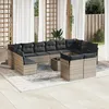 Image de Vidaxl Salon De Jardin Avec Coussins 13 Pcs Gris Clair RÃ©sine TressÃ©e