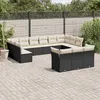 Image de vidaXL Vidaxl Salon De Jardin Avec Coussins 13 Pcs Noir Résine Tressée