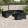 Image de Vidaxl Salon De Jardin Avec Coussins 14 Pcs Noir RÃ©sine TressÃ©e