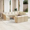 Image de vidaXL Vidaxl Salon De Jardin Avec Coussins 14 Pcs Beige Résine Tressée