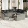 Image de Vidaxl Salon De Jardin Avec Coussins 13 Pcs Gris Clair RÃ©sine TressÃ©e