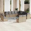 Image de Vidaxl Salon De Jardin Avec Coussins 13 Pcs Beige RÃ©sine TressÃ©e