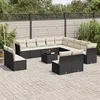 Image de Vidaxl Salon De Jardin Avec Coussins 14 Pcs Noir RÃ©sine TressÃ©e