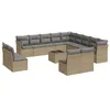 Image de Vidaxl Salon De Jardin Avec Coussins 14 Pcs Beige RÃ©sine TressÃ©e